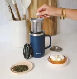 Autour Du Thé|Thés Glacés|Compagnie & Co Mug Tisanière isotherme 470 ml - Bleu nuit