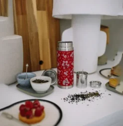 Autour Du Thé|Compagnie & Co Théière Nomade Inox Iso Hanami rouge
